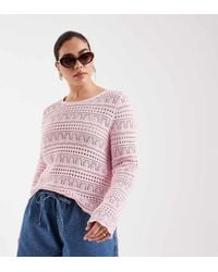 ONLY - Gehaakte Top Met Lange Mouwen - Lyst