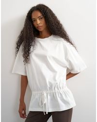 TOPSHOP - Drawstring Hem Tee - Lyst
