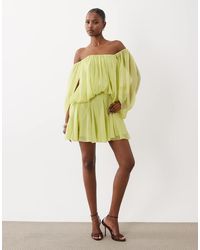 ASOS - Blouson Mini Dress With Split Sleeve And Volume Godet Skirt - Lyst