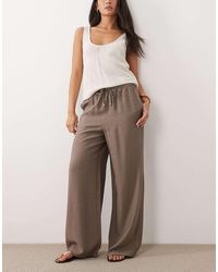 New Look - Wide Leg Woven Trousers - Lyst