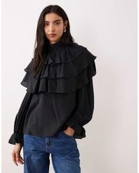 Glamorous - Boho Ruffle High Neck Blouse - Lyst
