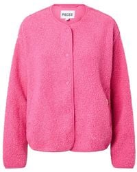 Pieces - Teddy Jacket - Lyst
