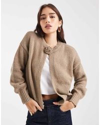 Pieces - Gebreid Vest Met Rozet - Lyst