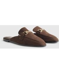 River Island - Faux Suede Backless Loafers - Lyst