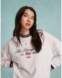 Miss Selfridge - Hamptons Graphic Oversized Sweatshirt - Lyst