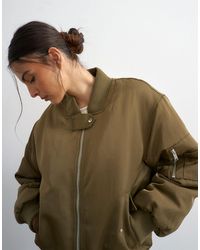 TOPSHOP - Nylon Bomber Jacket - Lyst