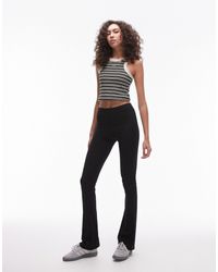 TOPSHOP - Skinny Ribbed Flared Pants - Lyst
