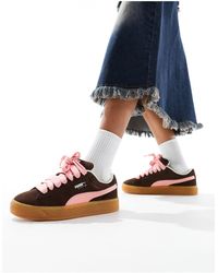 PUMA - Suede xl - sneakers bordeaux e rosa - Lyst
