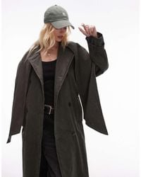 TOPSHOP - Deconstructed Cotton Trench Coat - Lyst
