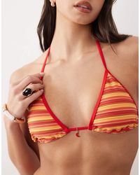 Candypants - Triangle Bikini Top With Chili Detail - Lyst