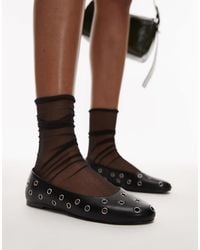Mango - Ballerines en cuir à œillets - Lyst