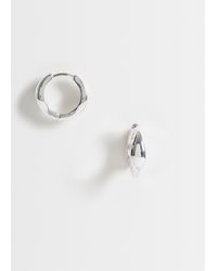 Pieces - Small Chunky Hoop Earrings - Lyst