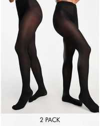 Lindex - Confezione Da 2 Paia Di Collant 40 Denari Neri - Lyst