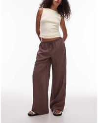 TOPSHOP - Co Ord Stripe Wide Leg Drawcord Trouser - Lyst
