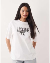 ASOS - Oversized T-shirt With Distressed Los Cabos Graphic - Lyst