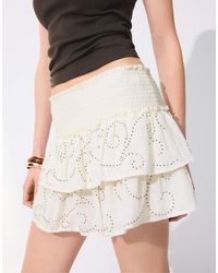 Stradivarius - Mini Ruffled Shimmery Skort - Lyst