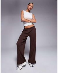 ASOS - Broek Met Wijde Pijpen, Elastische Taille En Textuur - Lyst