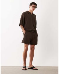 ASOS - Wide Co-ord Knitted Boucle Shorts - Lyst