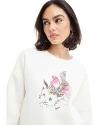 Miss Selfridge - Oversized Cute Cat Bow Sweatshirt - Lyst
