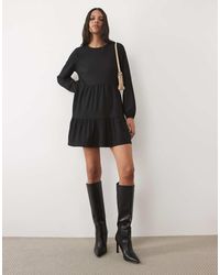 New Look - Crinkle Long Sleeve Mini Dress - Lyst