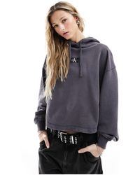 Calvin Klein - Washed Woven Label Hoodie - Lyst