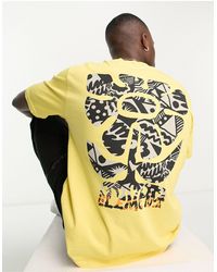 Element - Camiseta amarilla con estampado gráfico multicolor en la espalda - Lyst