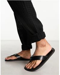 Jack & Jones - – sandalen mit offener zehenpartie aus em leder - Lyst
