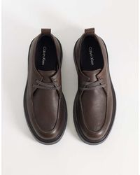 Calvin Klein - Leather Combat Apron Lace Up Shoe - Lyst
