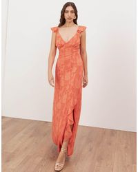 ANAYA - Strappy V Neck Ruffled Maxi Dress - Lyst