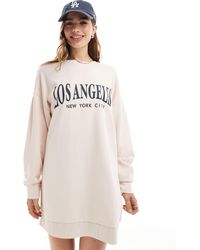 ASOS - Oversized Sweat Dress With Los Angeles Graphic - Lyst