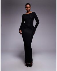 ASOS - Long Sleeve Twist Front Maxi Dress With Cut Out Back - Lyst