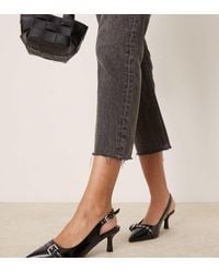 New Look - Scarpe Con Tacco Nere Con Fibbie E Cinturino Posteriore A Pianta Larga - Lyst