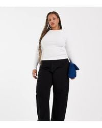 ASOS - Asos Design Curve High Rise Relaxed Roll Up Jeans - Lyst