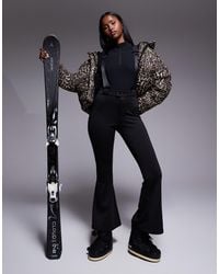 Threadbare - Pantaloni A Fondo Ampio Da Sci Neri Con Bretelle - Lyst