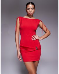 I.AM.GIA - Sugar Slash Neck Ruched Detail Open Back Side Metal Hardware Mini Dress - Lyst
