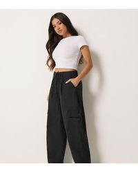 PixieGirl - Petite Cotton Cargo Barrel Leg Trousers - Lyst