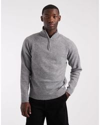 Threadbare - Knitted Quarter Zip Jumper - Lyst
