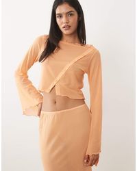 ASOS - Mesh Angel Sleeve Button Up Top - Lyst