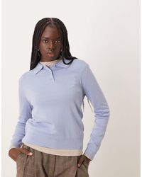 Mango - Knitted Polo Top - Lyst