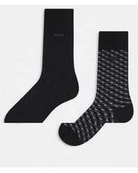BOSS - Boss Bodywear 2-pack Check Crew Socks - Lyst