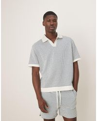 ASOS - Polo Squadrata Testurizzata Vestibilità Comoda A Righe - Lyst