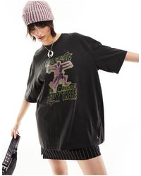 Nike - T-shirt oversize nera con grafica jumpman - Lyst
