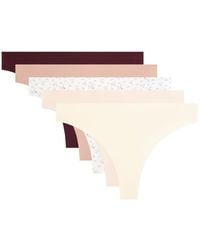 Oysho - 5 Invisible Laser-cut Polyamide Blend Thongs - Lyst