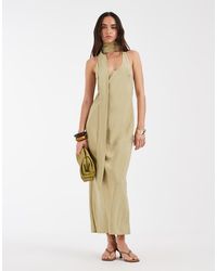 ASOS - Techy Scoop Neck Midi Dress With Scarf - Lyst