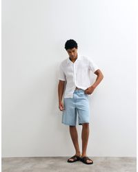 ASOS - Loose Textured Denim Jorts - Lyst