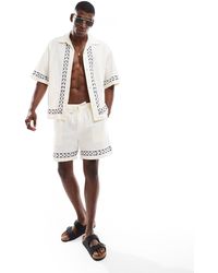Jack & Jones - – bedruckte leinen-shorts - Lyst