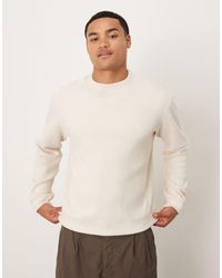 Mango - Pull à col montant en maille compacte - écru - Lyst