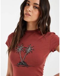 ASOS - Baby Tee With Beaded Palm Tree Graphic - Lyst