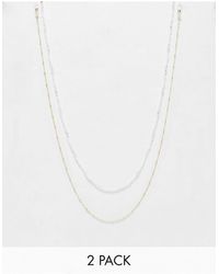 ASOS - Pack Of 2 Sunglasses Chains With Micro Faux Pearl And Dot Dash Chain - Lyst