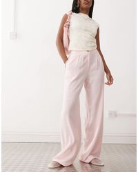 Reclaimed (vintage) - – relaxed fit hose aus leinenmix mit weitem bein - Lyst